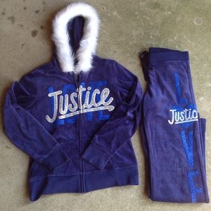 Justice Girls Velour Track Suit